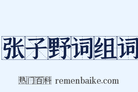 张子野词组词是什么意思的图片